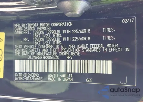 2017 Lexus Nx 200T F Sport from USA, damaged, VIN JTJYARBZ7H2068230